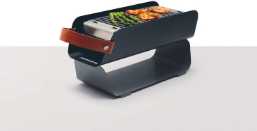 UNA Tragbarer Tischgrill Holzkohlegrill (Graphitgrau)
